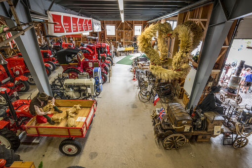 Vintage tractor exhibition at the Achensee Museum World in Maurach am Achensee.