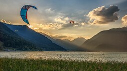 kitesurfen in der Buchau in Maurach